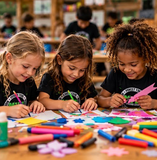 Kinderen tijdens creatieve activiteiten