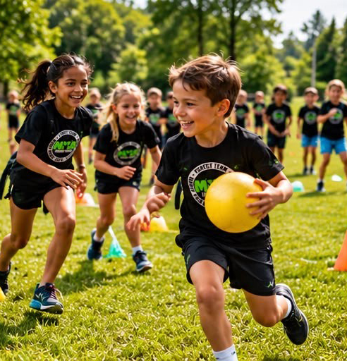 Kinderen tijdens sportieve spelletjes
